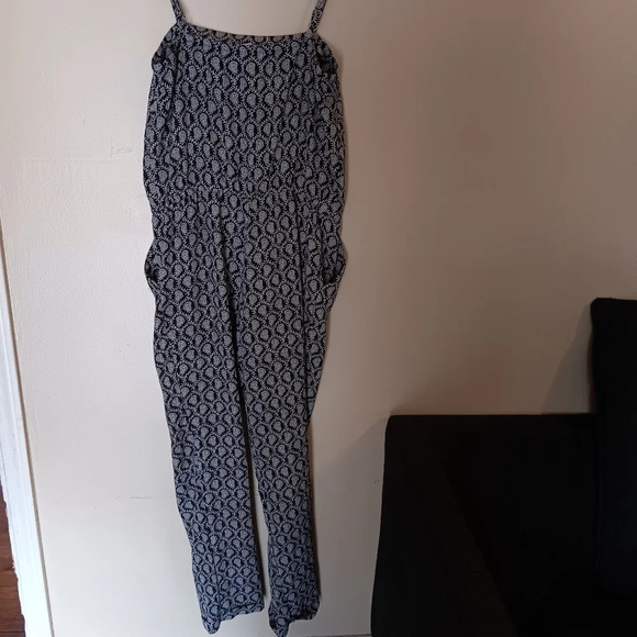 Loft womens black and white jumpsuit size small paisley print - Picture 6 of 8